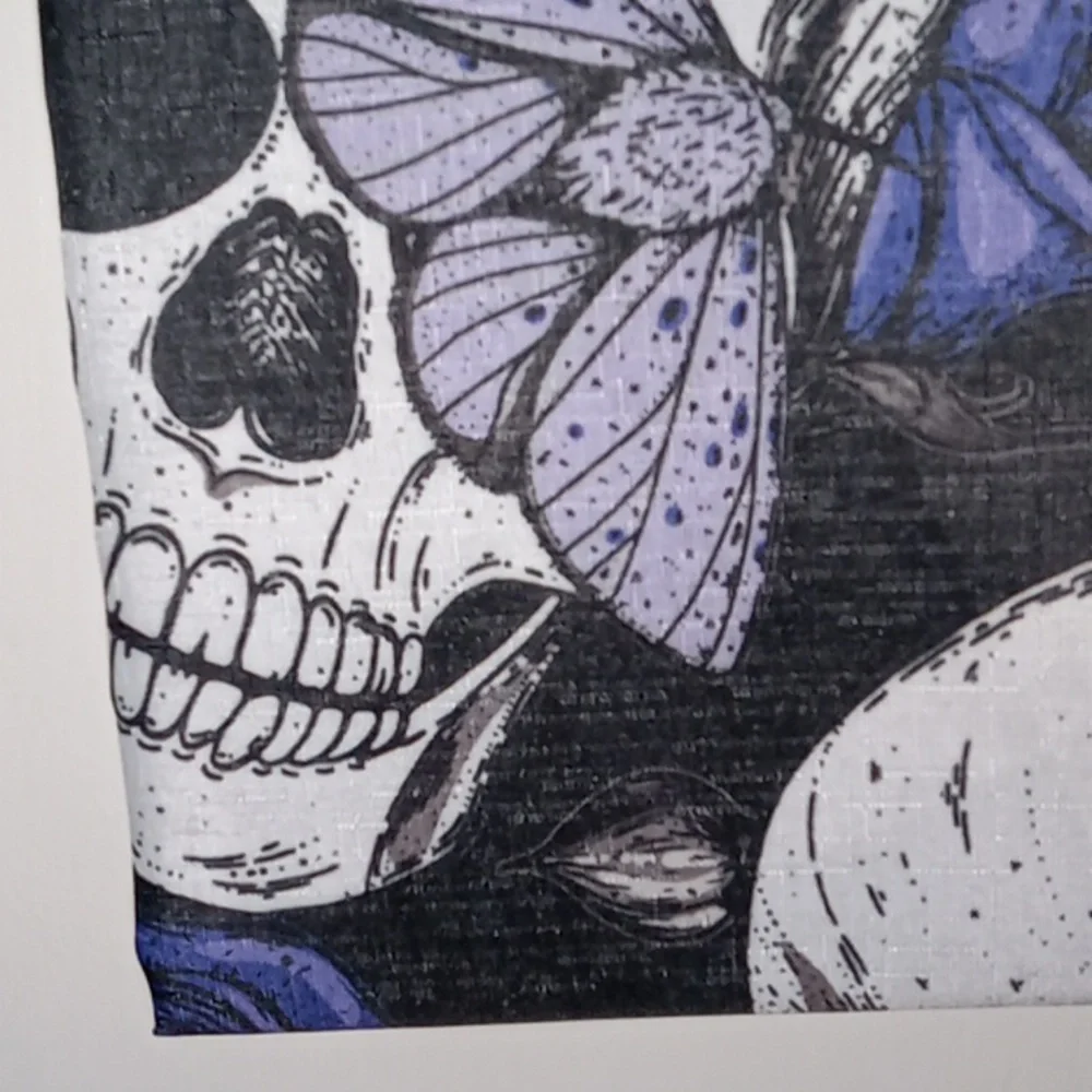 Skull and Floral Print Halloween Shower Curtain 💀💀💀💀